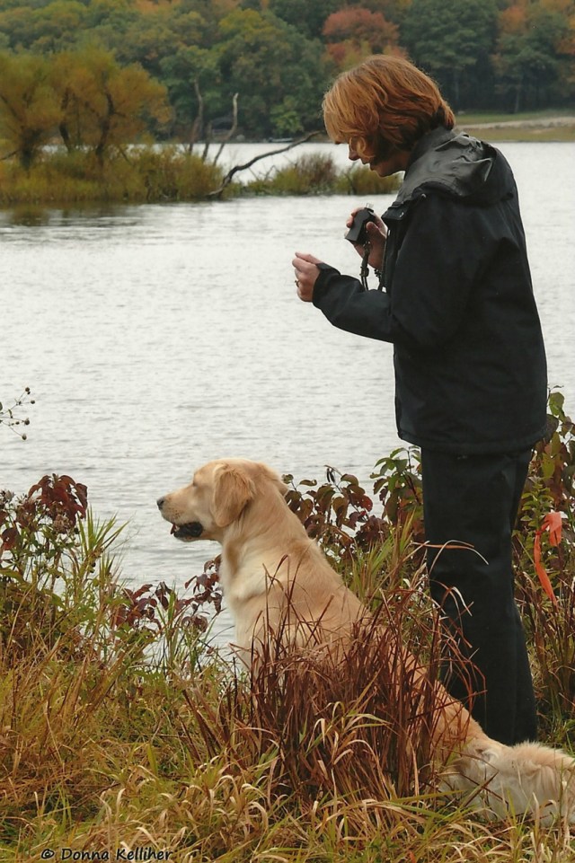 Kimber at Senior Hunt Test with Laura Weinmann, photo by Donna Kelliher